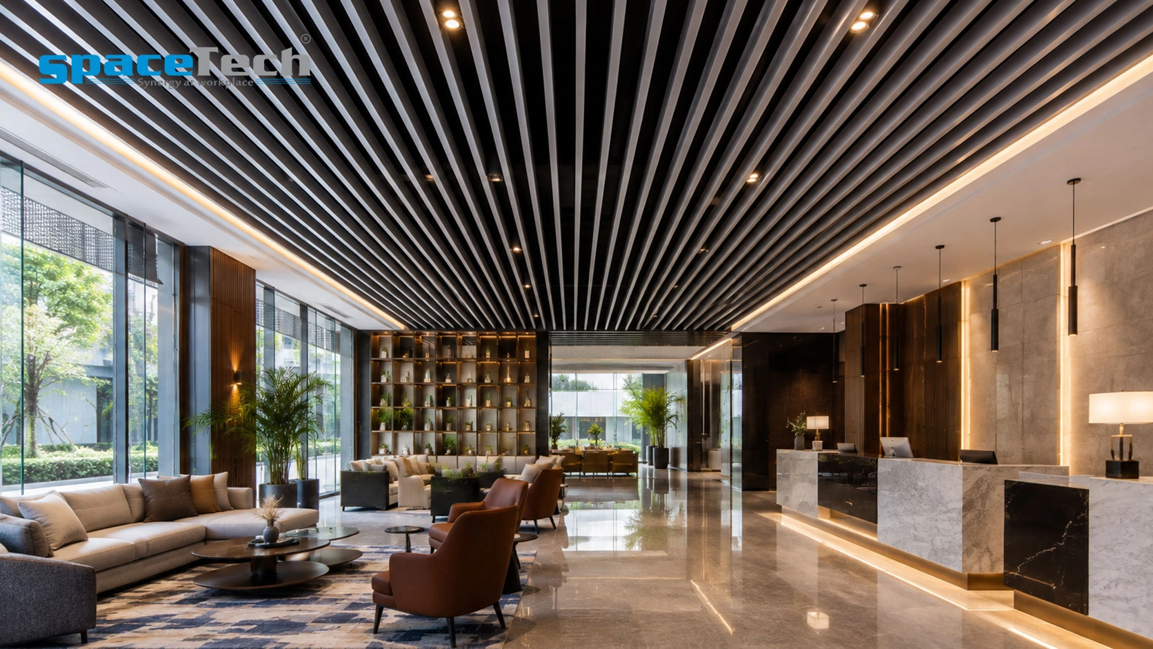 Baffle Ceilings Manufacturers & Suppliers in Pune - SpaceTech Interior